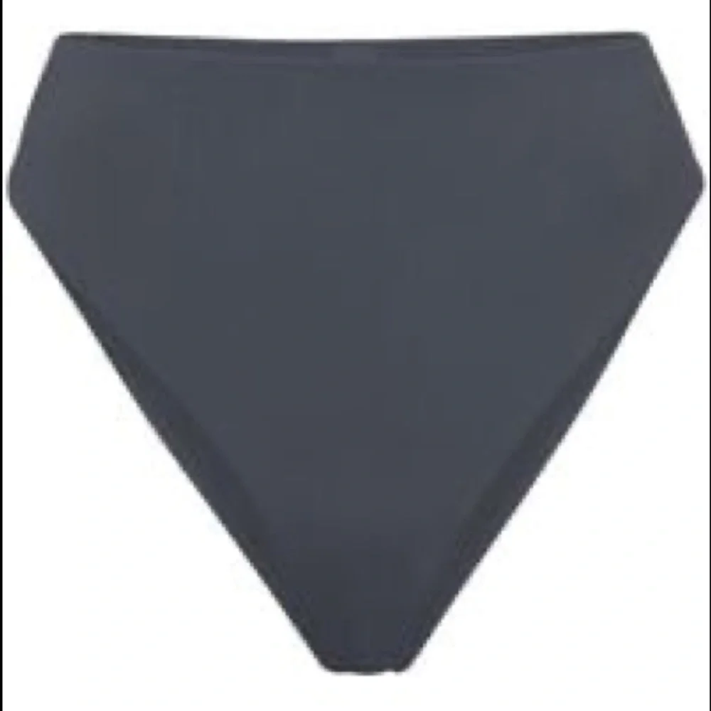 SKIMS swim mid waist bottom | gunmetal